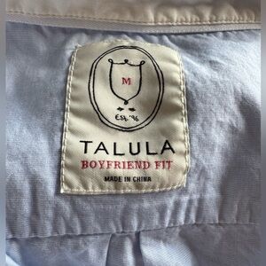 Aritzia Talula Babton boyfriend fit light blue dress shirt